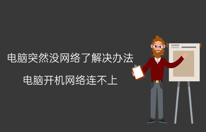 电脑突然没网络了解决办法 电脑开机网络连不上，过一会又好了，怎么回事？